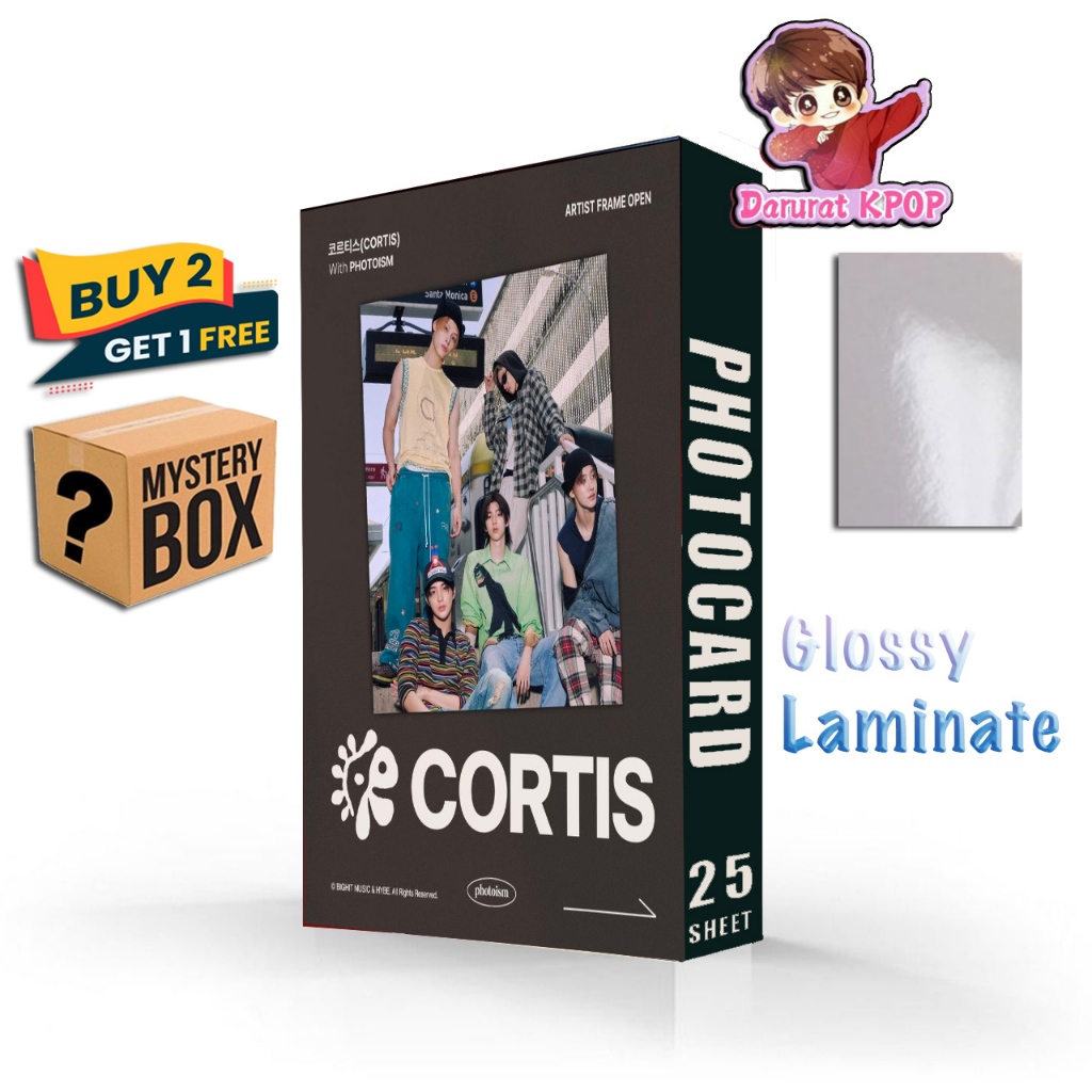 CORTIS ver.2 Photocard Kpop 1 Set Laminasi Glossy 2 Sisi AC260 Anti Air 25 Pcs