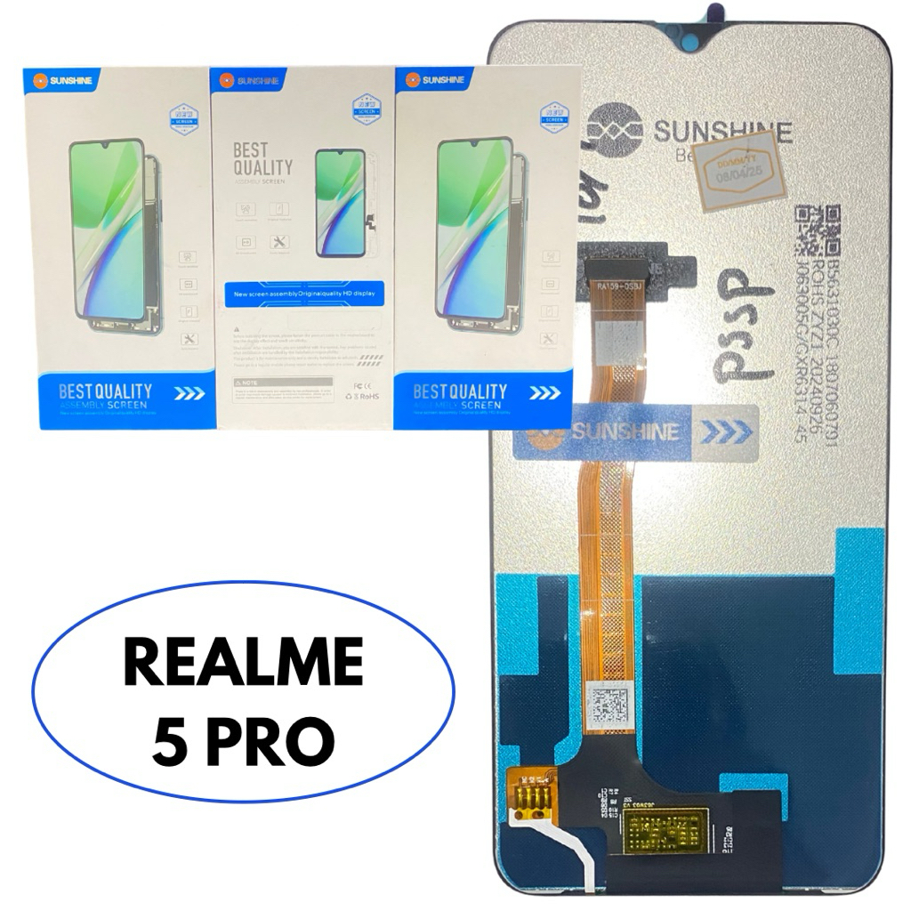LCD ORIGINAL REALME 5 PRO FULLSET BLACK