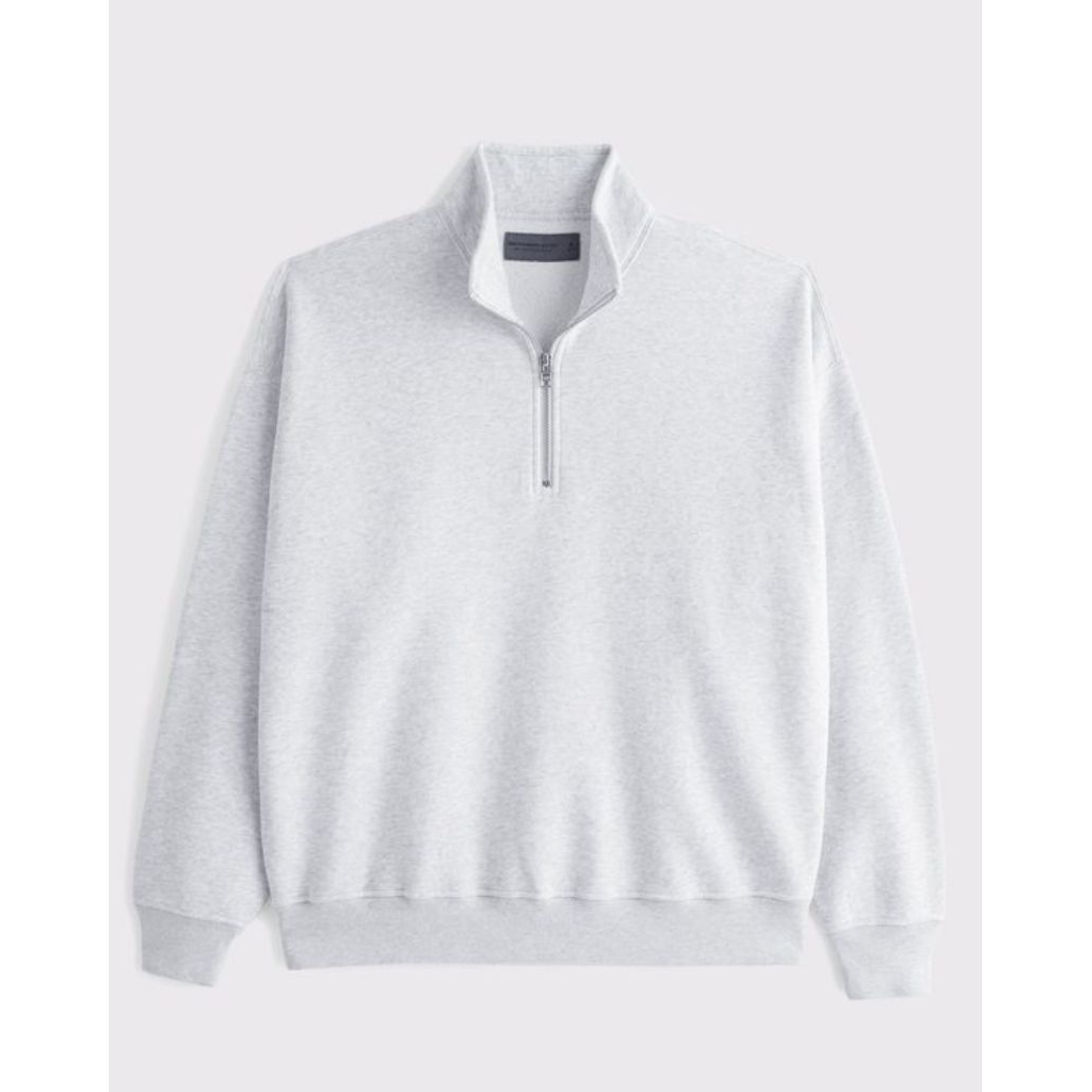 Sweater Half Zipper warna Abu Misty / Half Zipper Pria / Sweater Pria Model Half Zipper