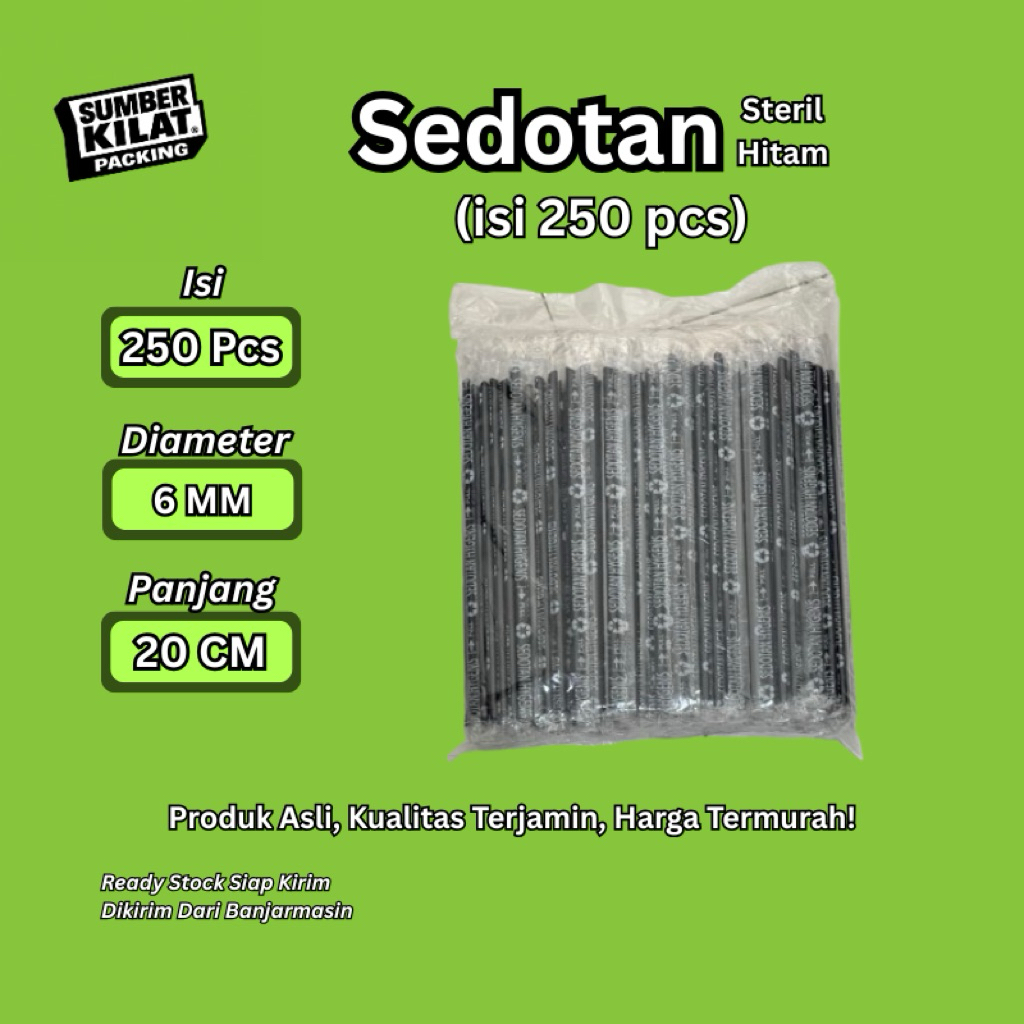 SEDOTAN STERIL HITAM ISI 250 | SEDOTAN HITAM PLASTIK | SEDOTAN HITAM KUAT DAN KOKOH | SEDOTAN ISI 25