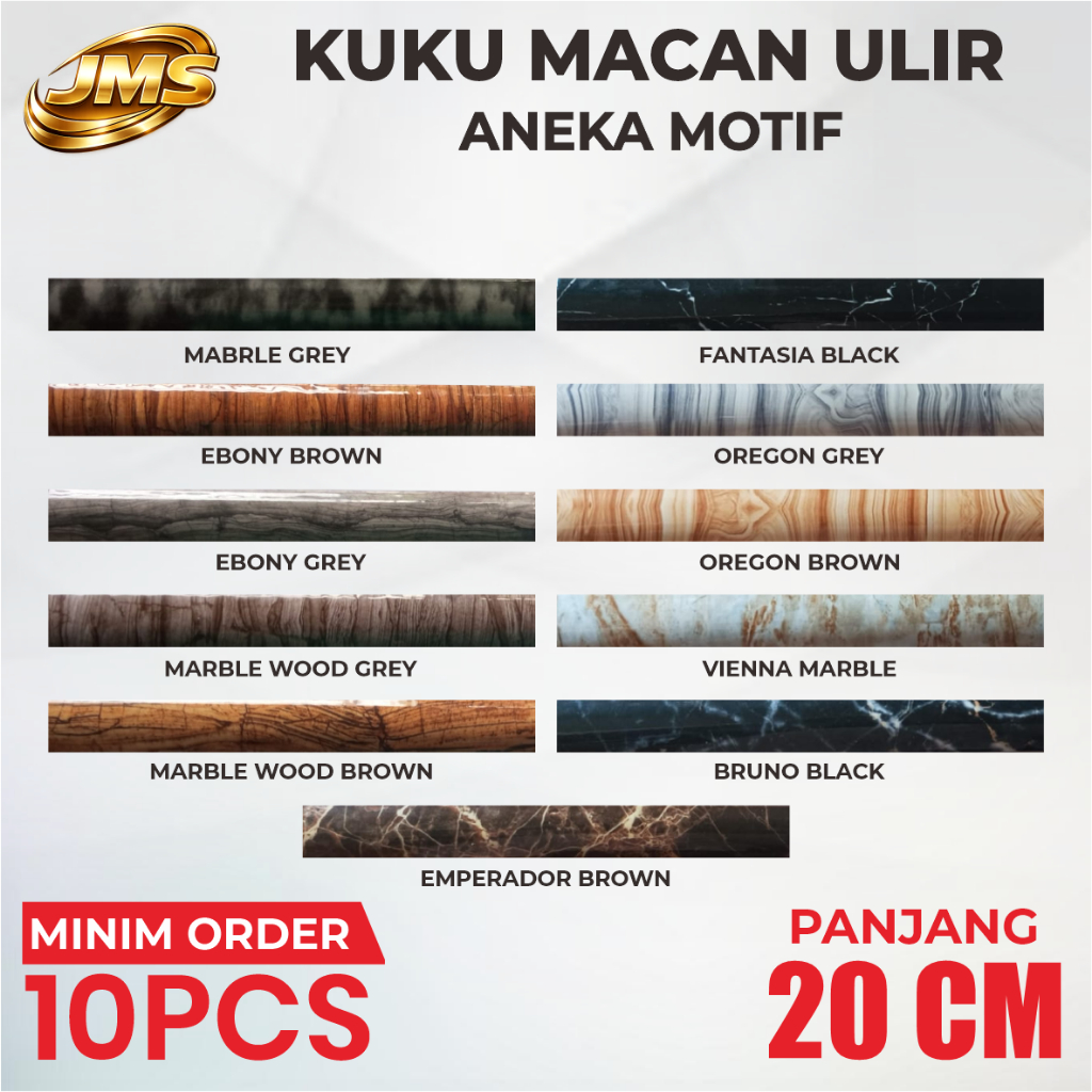 Kuku Macan Keramik aneka motif kayu dan marble 20 cm / Kuku macan varian motif /kuku macan marble/  