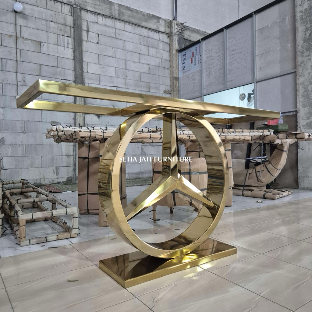Console Table Mewah Mercy Stainless Steel Gold