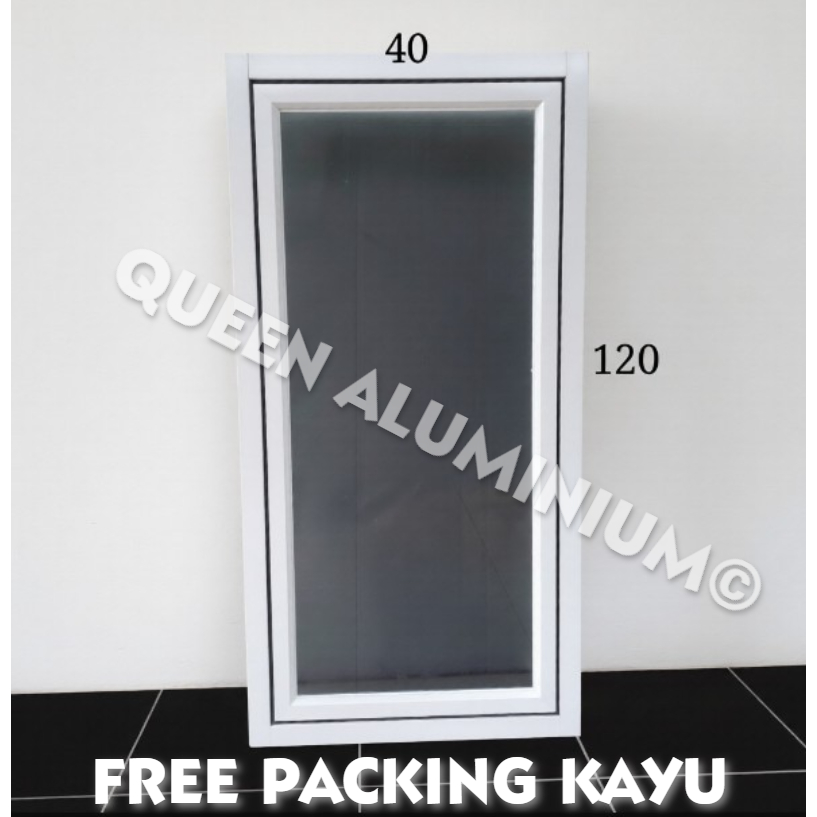 Kusen 3 Inch + Jendela Boven Casement Aluminium 120 x 40 cm (1 SET)