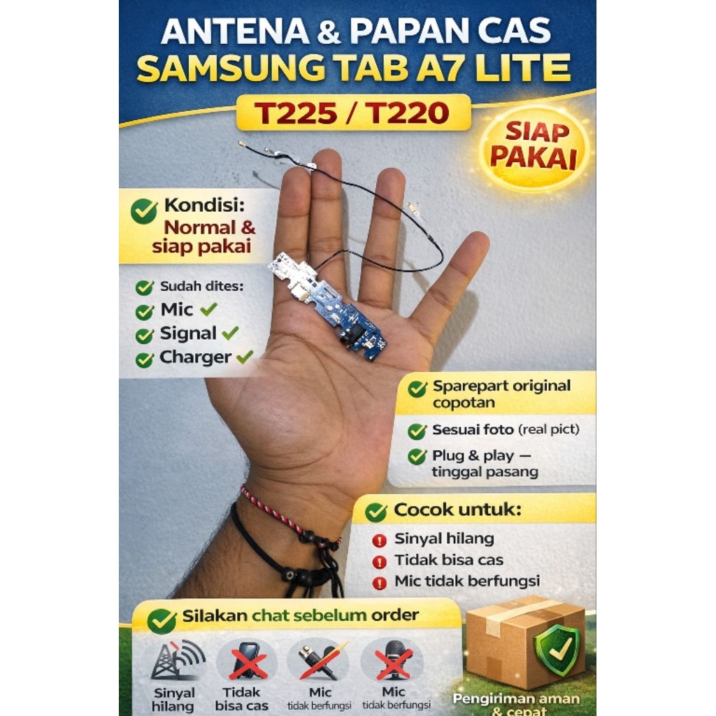 Antena Samsung A7 Lite + Papan charger Original Copotan