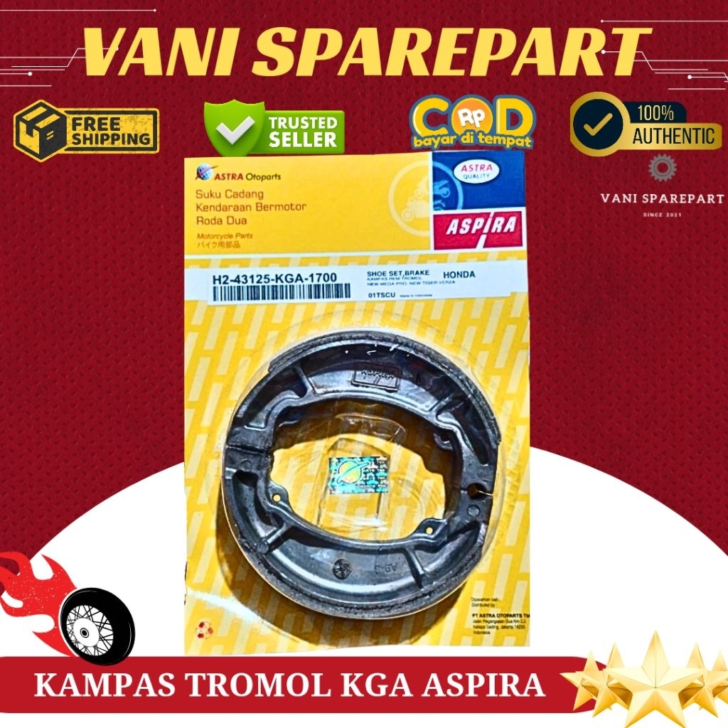 Kampas Rem Belakang Tromol Mega Pro New Tiger Verza KGA Aspira