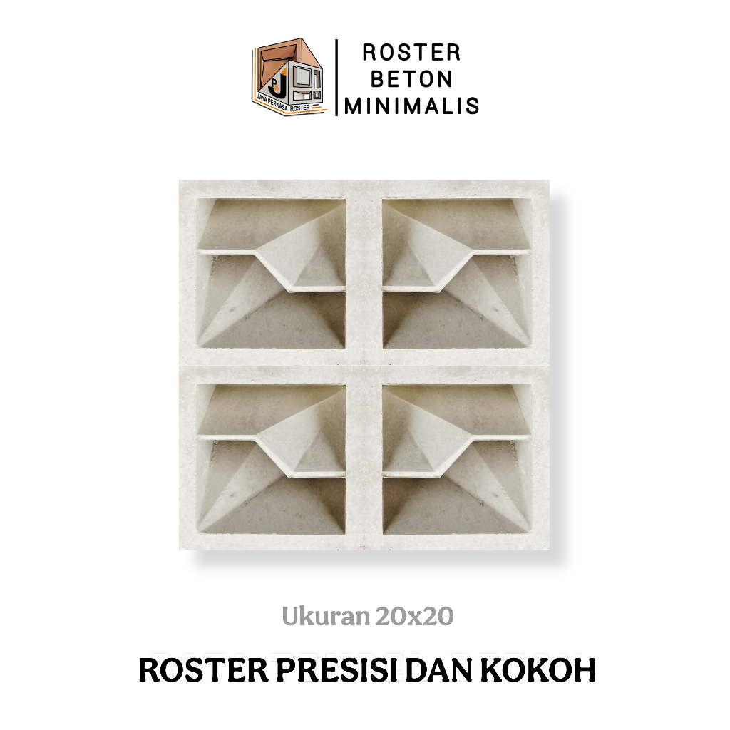 Roster Beton Minimalis - | Loster Putih | Model Best Seller, Ukuran 20 x 20, Ventilasi Udara, Nako, 