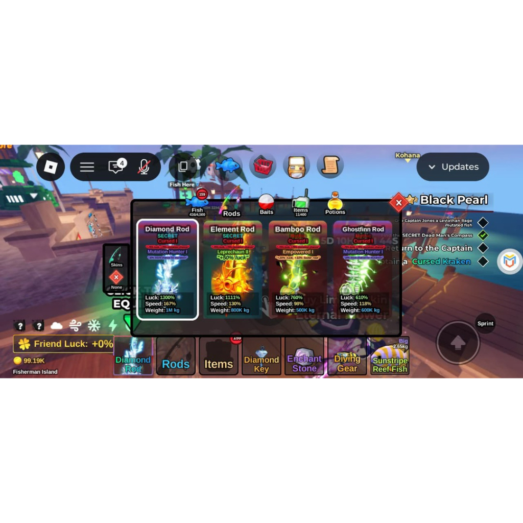 AKUN ROBLOX FISH IT DIAMON ROD
