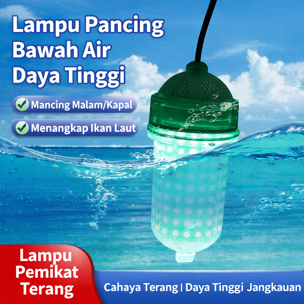 Lampu Pemikat Ikan, Cumi Dan Benur 35 Watt Tahan Air, Tangkapan Gacor