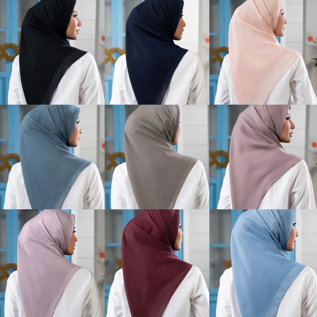 NEW ARRIVAL WEARING KLAMBY Nura Scarf Hijab Polos Segiempat New Original Termurah