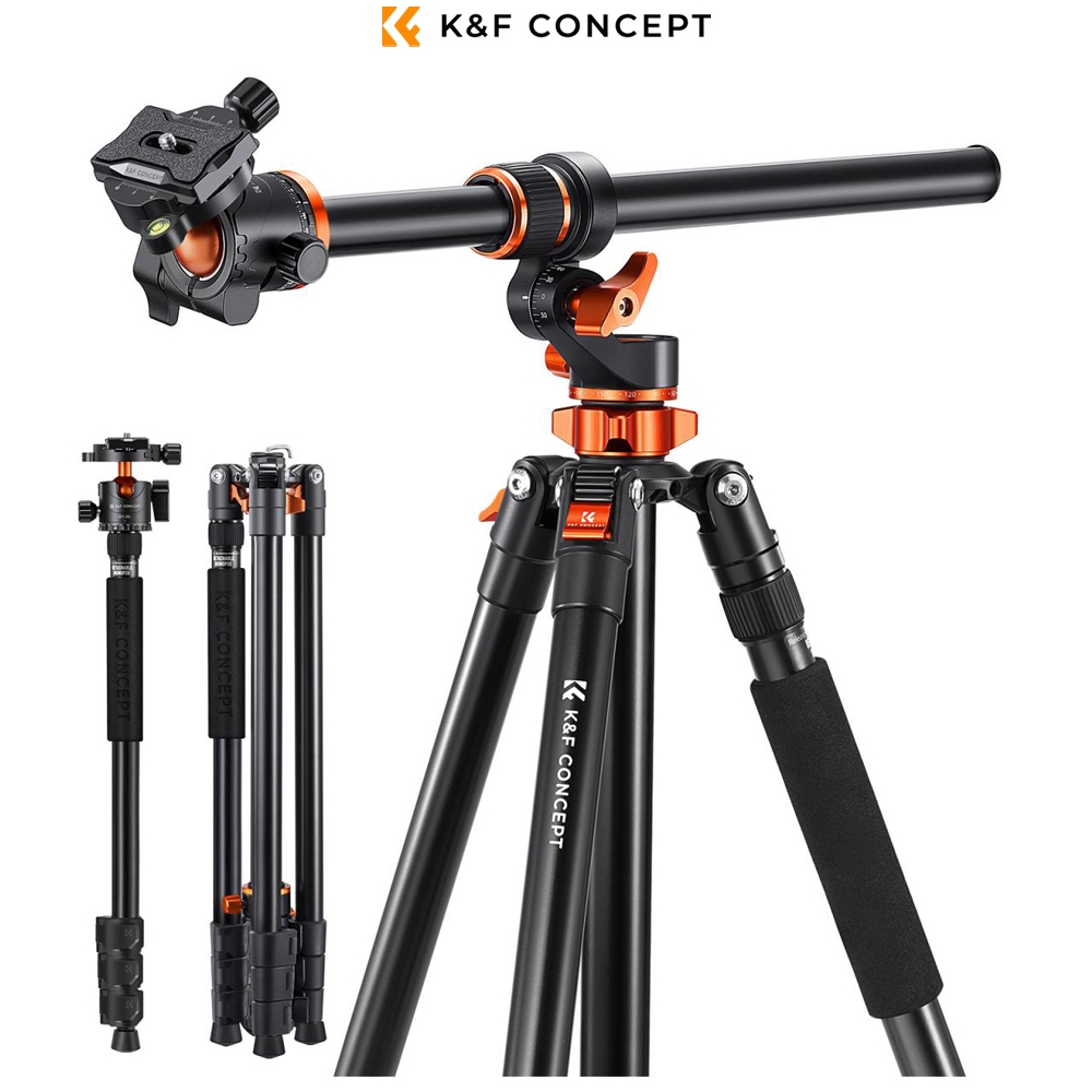 K&F Concept 2.3m Camera Tripod T254A7+BH-28L Aluminium Magnesium Alloy Detachable Monopod