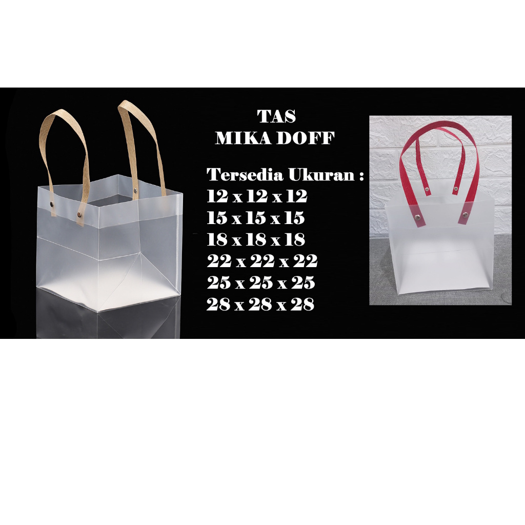 Tas Mika PP Doff Polos Transparan | Goodie Bag | Tas Hampers | Tas Souvenir Doff - Model Square