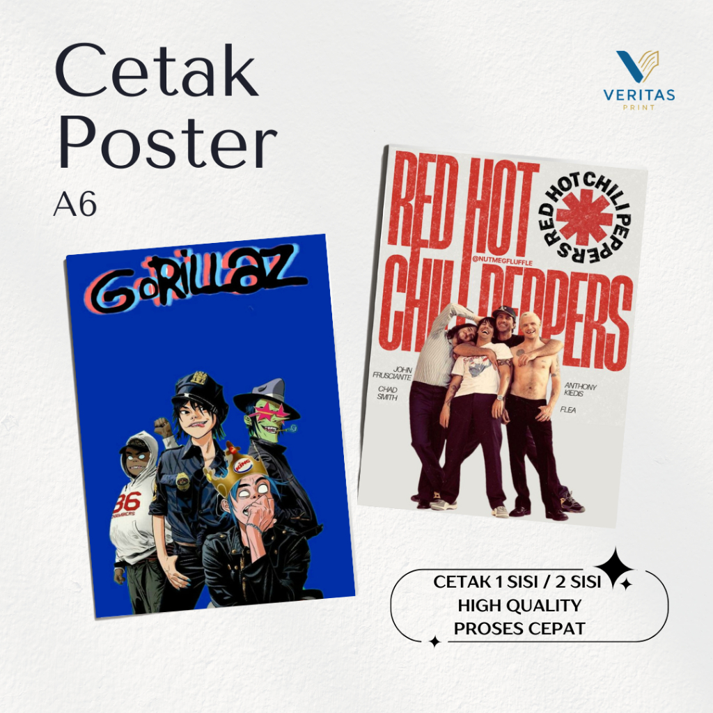 Cetak Poster A6 Custom Print 1 Sisi 2 Sisi Design Bebas Anime Kpop Netflix Film Music Indie