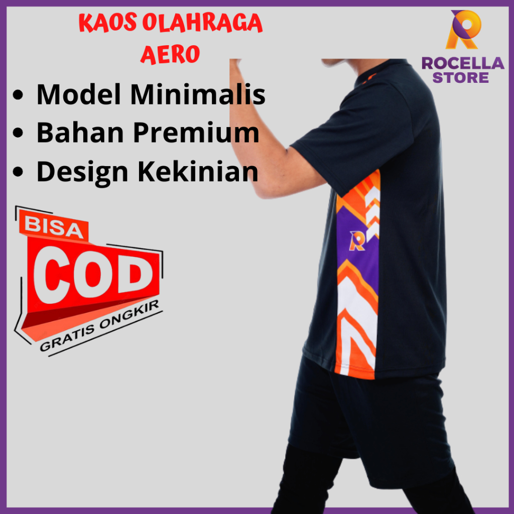 Pakaian Olahraga Kaos Lengan Pendek Pria Bahan Dry-Co Printing Jersey Sepeda Jogging Lari Murah Bisa