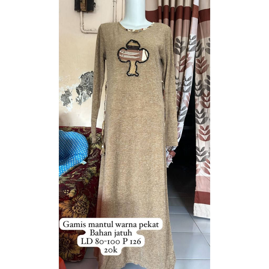 gamis bahan jatuh
