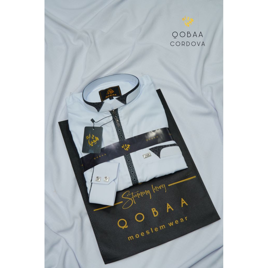 Jubah Temboro Jubah Qobaa katun premium lengan manset resleting