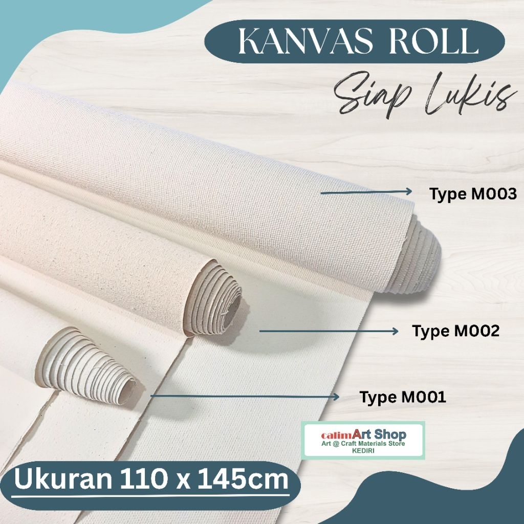 Kain Kanvas Lukis Roll - Kanvas Roll - CASART Siap Pakai 110cmx145cm