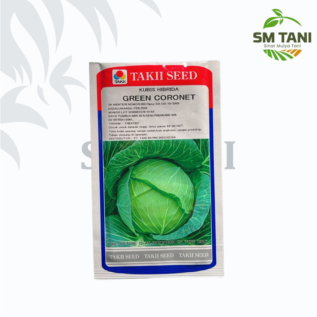 Benih Kubis Hibrida GREEN CORONET taki seed 20 ml