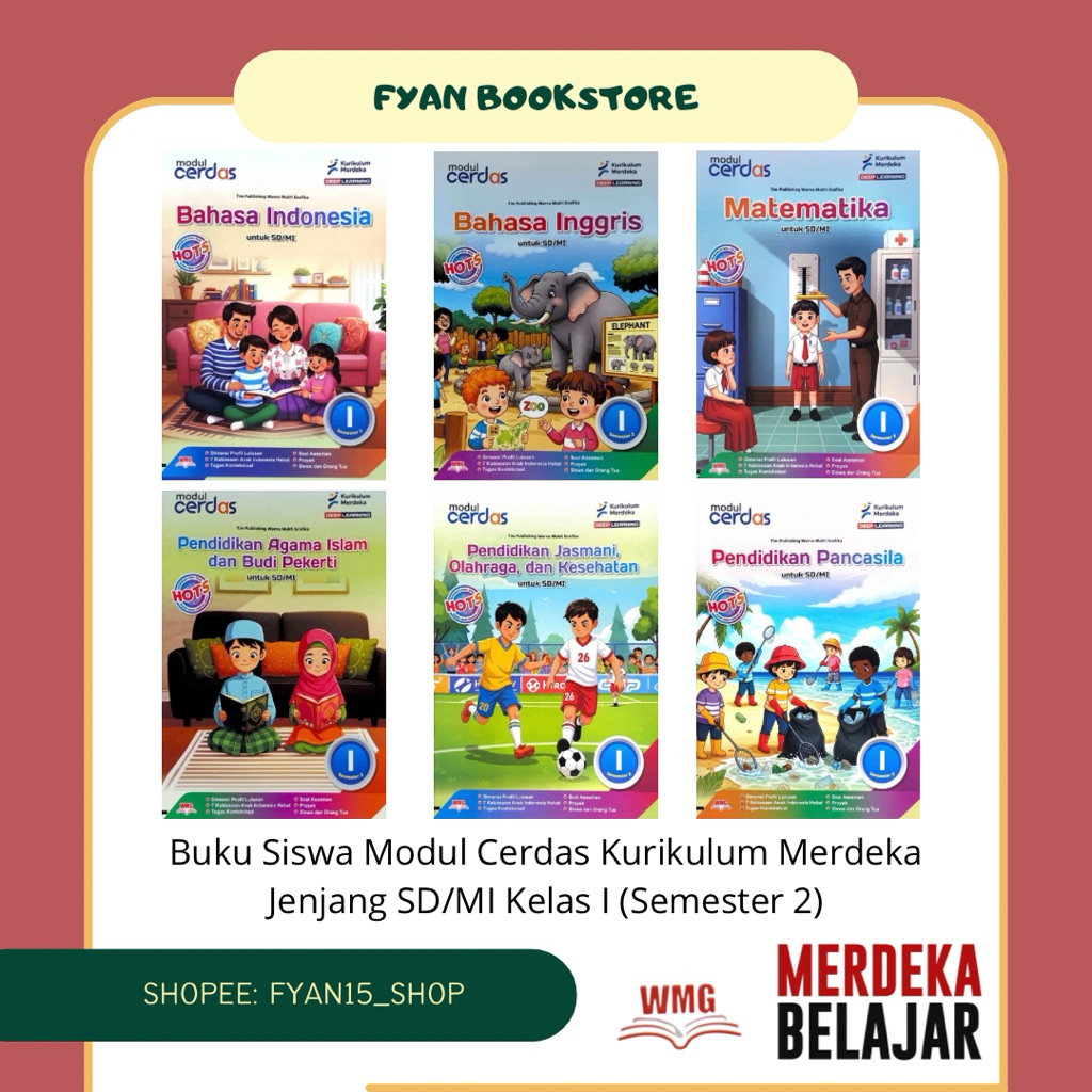 Fyan Book Store: Buku Modul Cerdas Kelas 1 SD/MI Pendekatan Deep Learning Kurikulum Merdeka Tim Publ