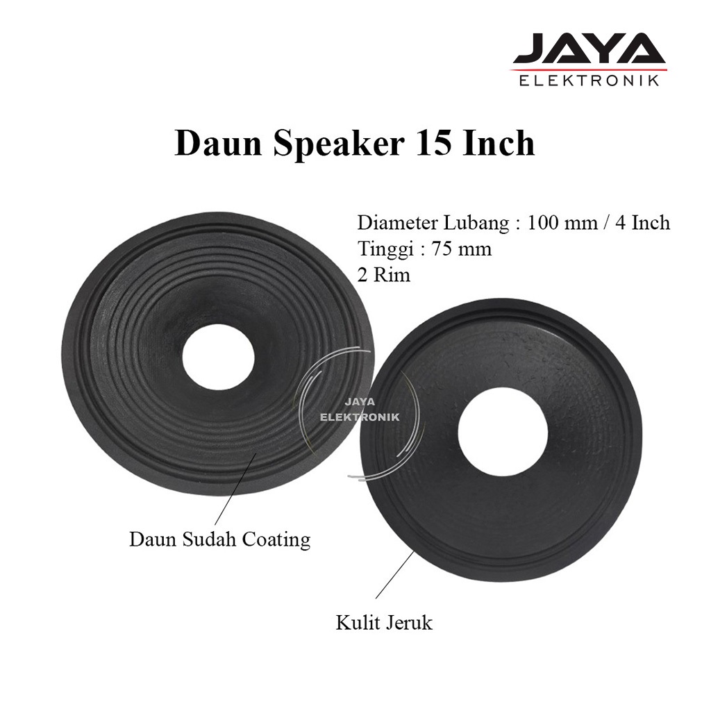 Daun Speaker 15 Inch RCF Diameter Lubang 100 mm Tinggi 75 mm 2 Rim Import