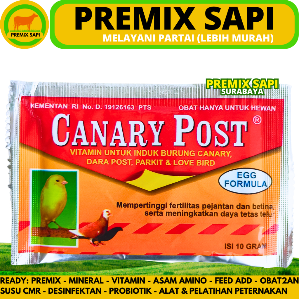 CANARY POST 10 Gram - Vitamin Indukan Burung Merpati Kenari Lovebird