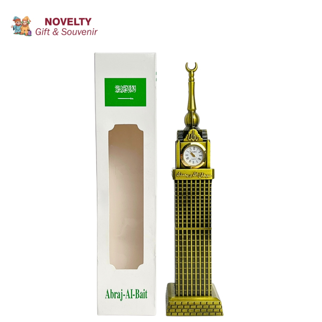 Pajangan miniatur jam Abraj Al Bait souvenir negara Arab Saudi