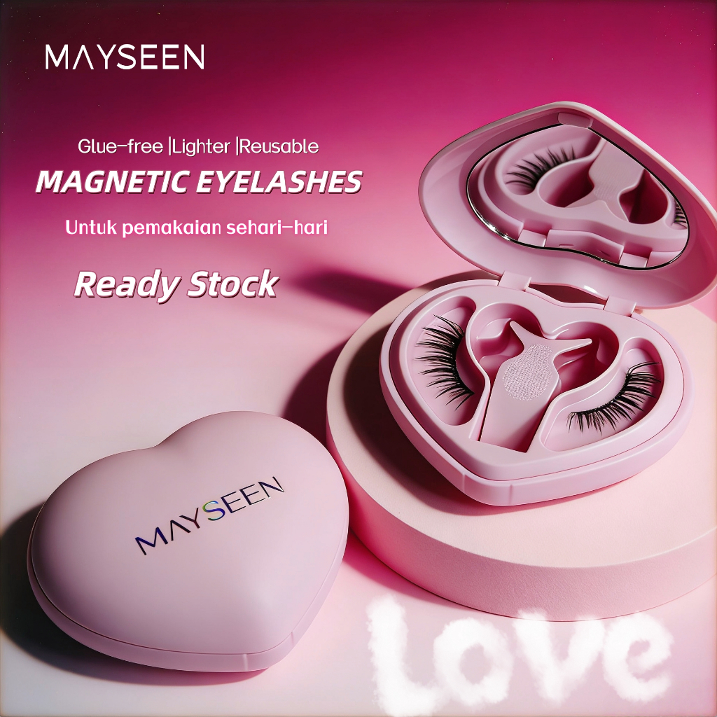 MAYSEEN-Magnetic Eyelash 100% Original Reusable Bulu Mata Palsu Tanpa Lem Bulu Mata Magnet Natural 3