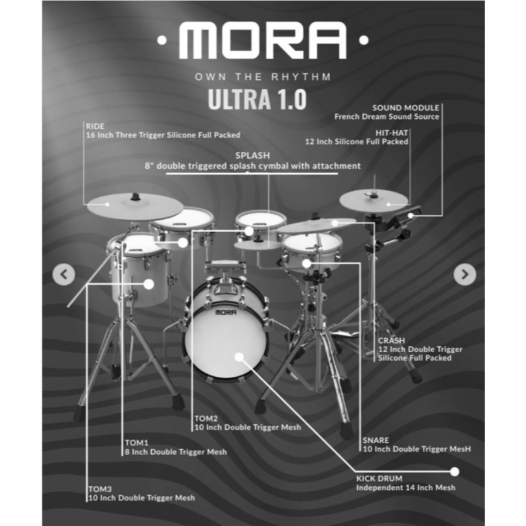 Mora Ultra 1.0 Electronic Drum Set Original Drum Elektrik Portable
