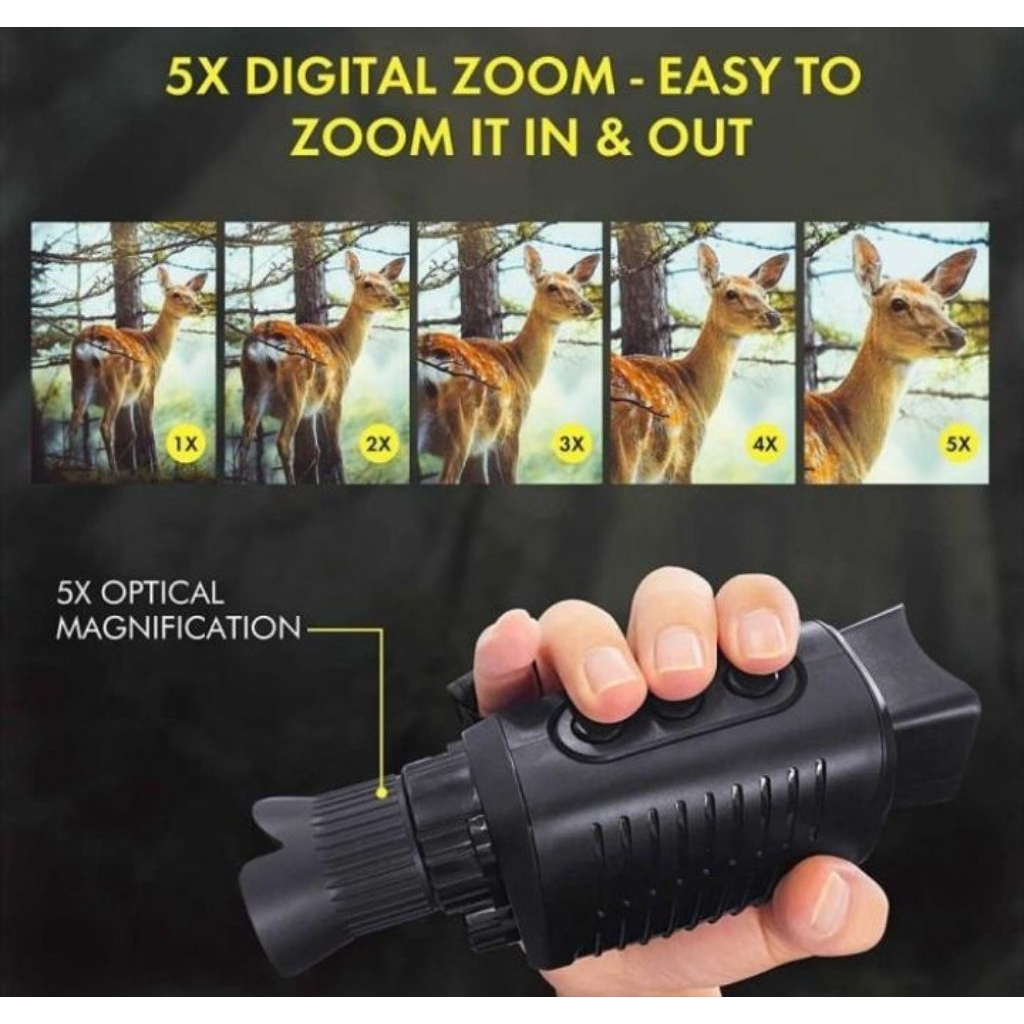 Vision 2.5K Teleskop Teropong Mode 10x Zoom Inframerah PerangkNightat Penglihatan Malam Hari Luar Ru