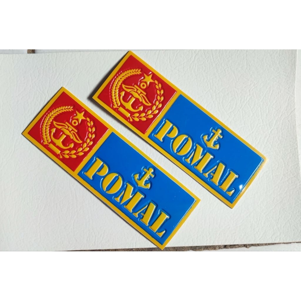Stiker Embos Timbul Nopol Motor / Mobil POM AL 1 Pasang