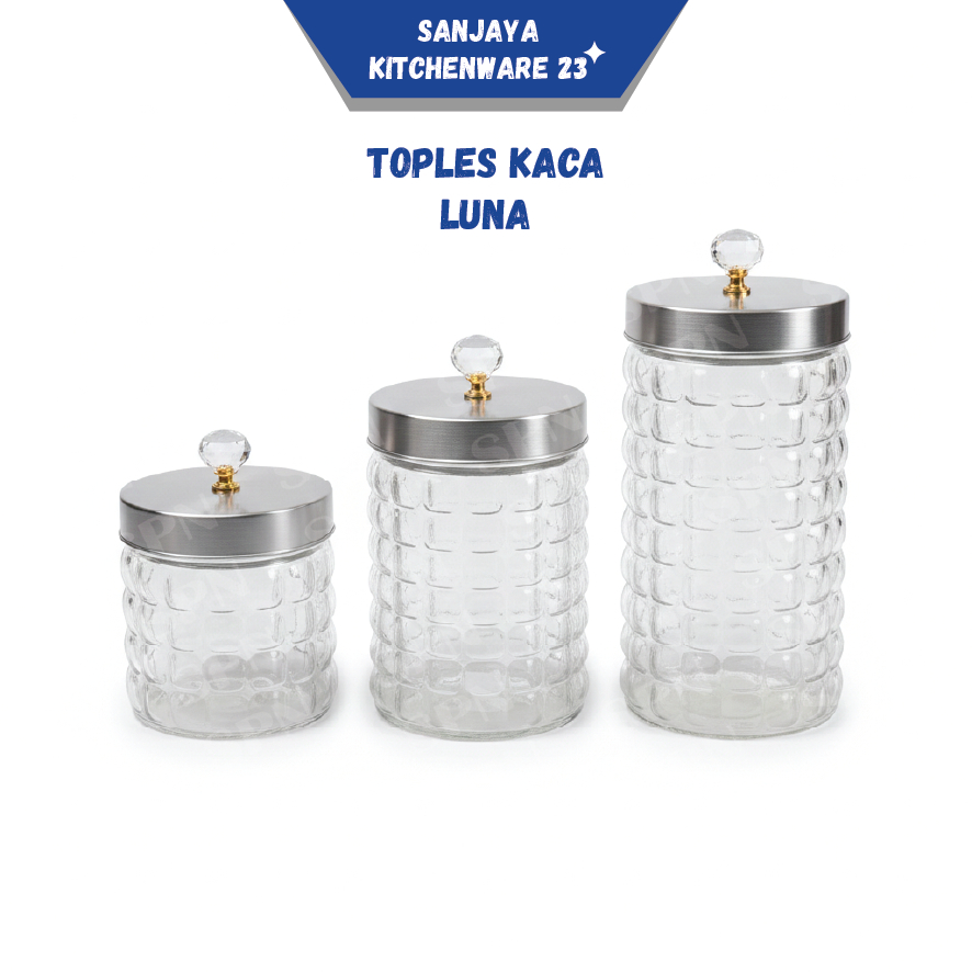 Toples Kaca Dengan 3 Model Design Dan 3 Ukuran kecil,sedang,besar | Sanjaya Kitchenware 23