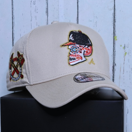 Topi Baseball Pria Cap Bordir Atlanta Premium Unisex Drill Kombinasi Depan Pinggir Grade Mirror Pria
