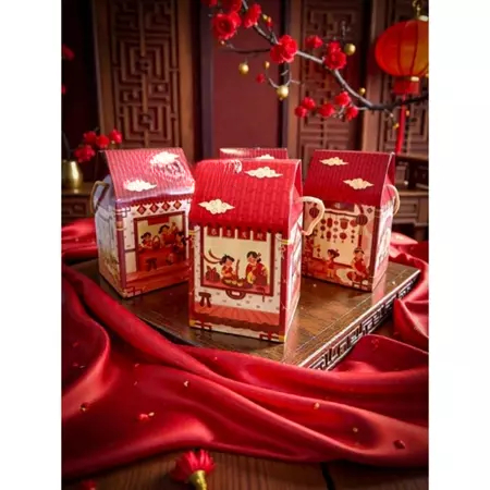 12 Pcs ll Box Hampers Imlek Box Imlek Hampers Mini Gift Box Imlek Dus Toples Jar Packaging CNY Box I