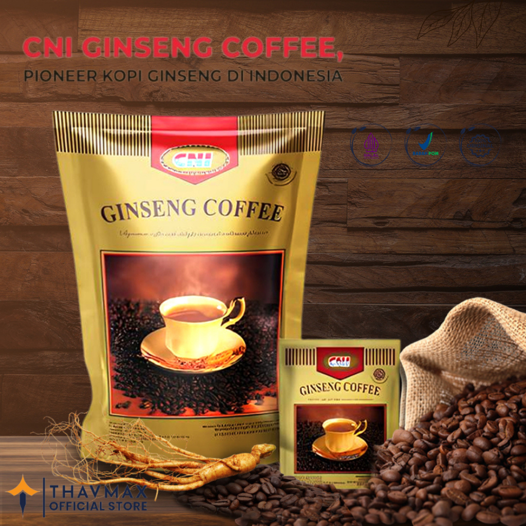 CNI Ginseng Coffee 20 Sachet Perpaduan Kopi Arabika, Robusta & Ekstrak Ginseng KOPI ORIGINAL CNI