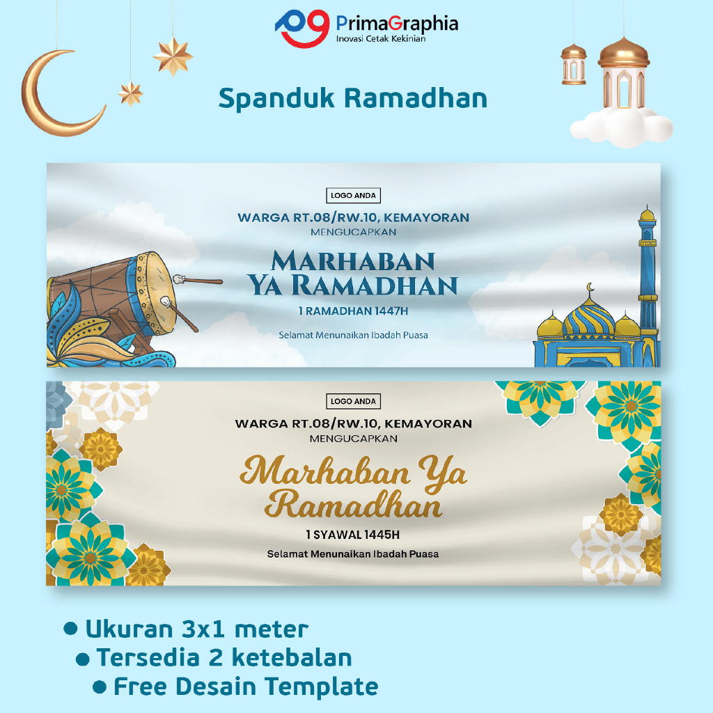 Cetak Spanduk/Banner Ramadan Custom Desain Template