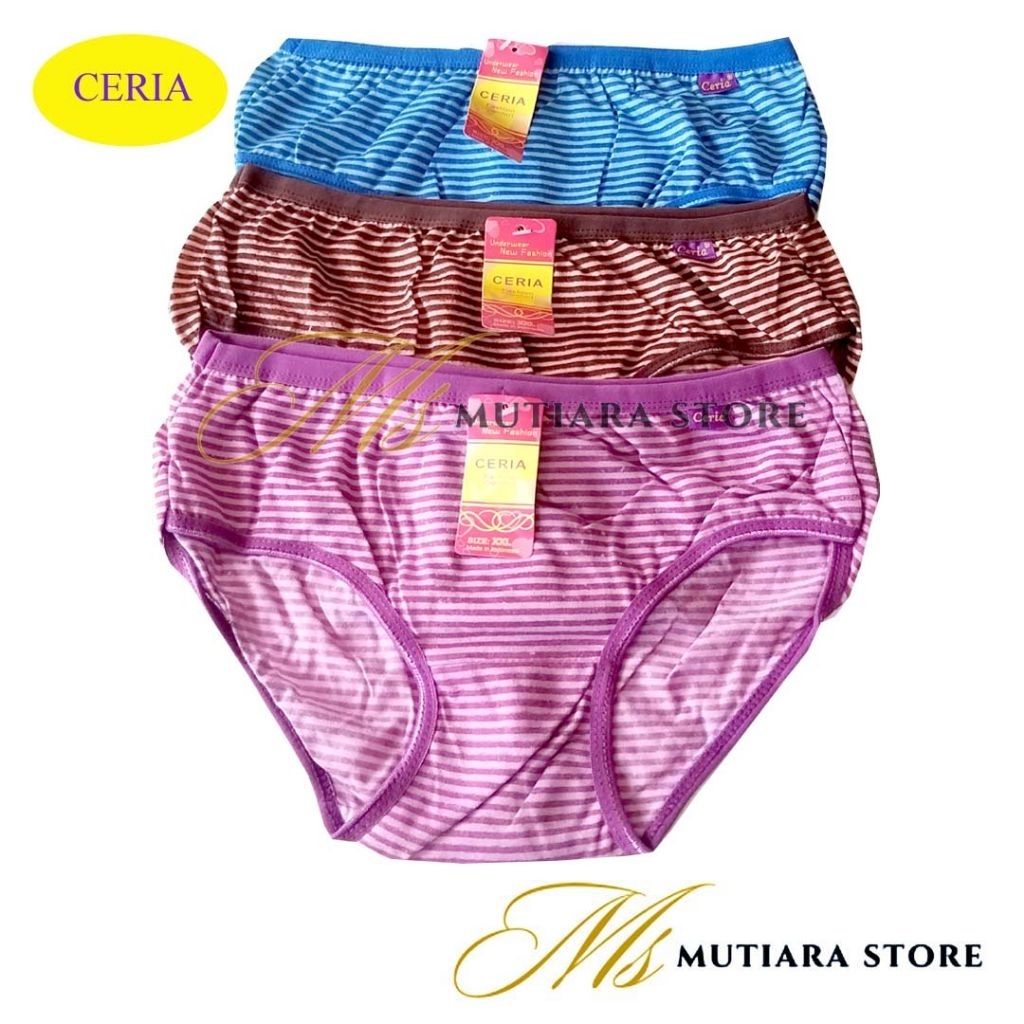 (3-12 Pcs) Celana Dalam Wanita Dewasa Ceria bahan Katun-CD Wanita Dewasa Ceria
