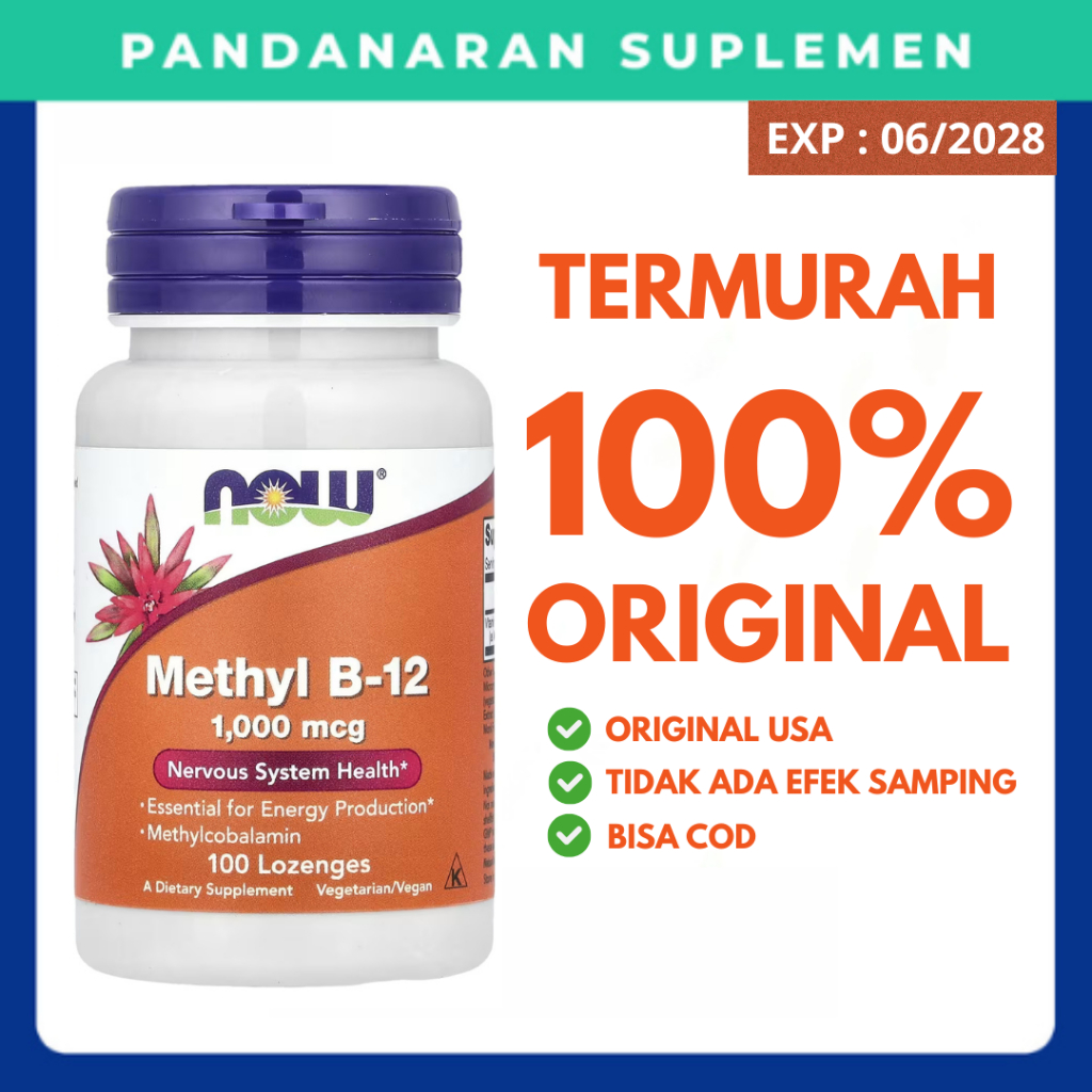 NOW Vitamin B-12 B12 Methyl 1000 mcg 100 Lozenges