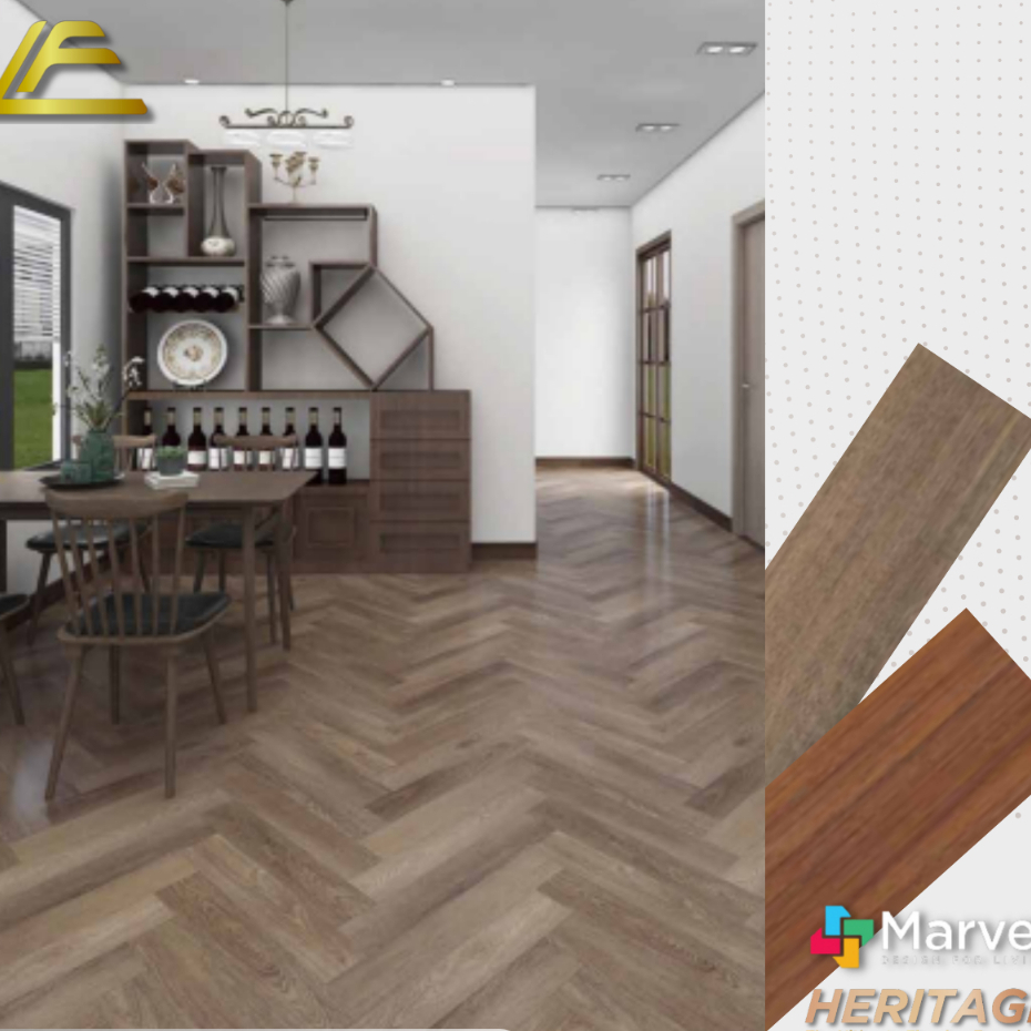 Lantai SPC Marvel Heritage Herringbone 6 mm | Lantai SPC Herringbone