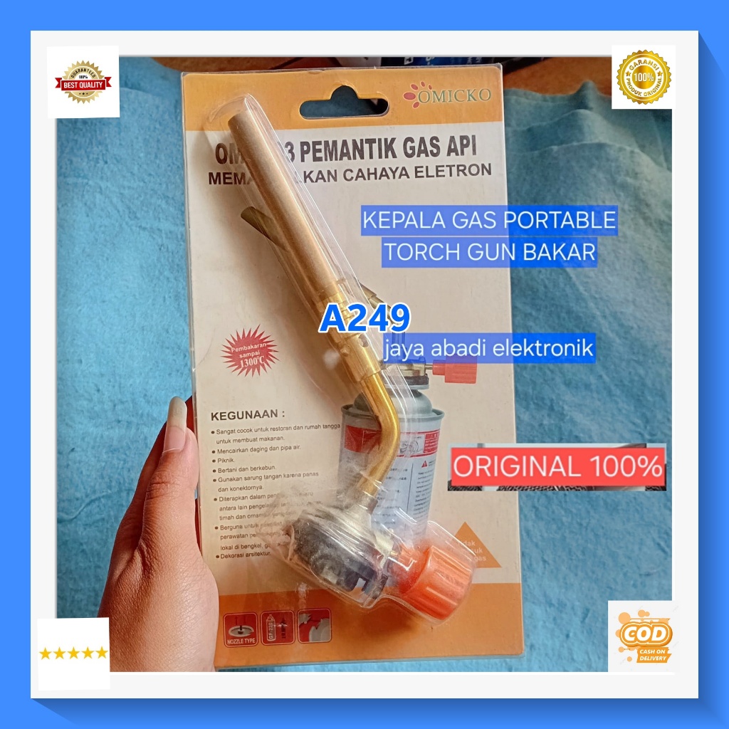 A249 ORIGINAL KEPALA GAS PORTABLE KOMPOR PORTABLE H121   TORCH GUN BAKAR las logam mematri Kepala Bl