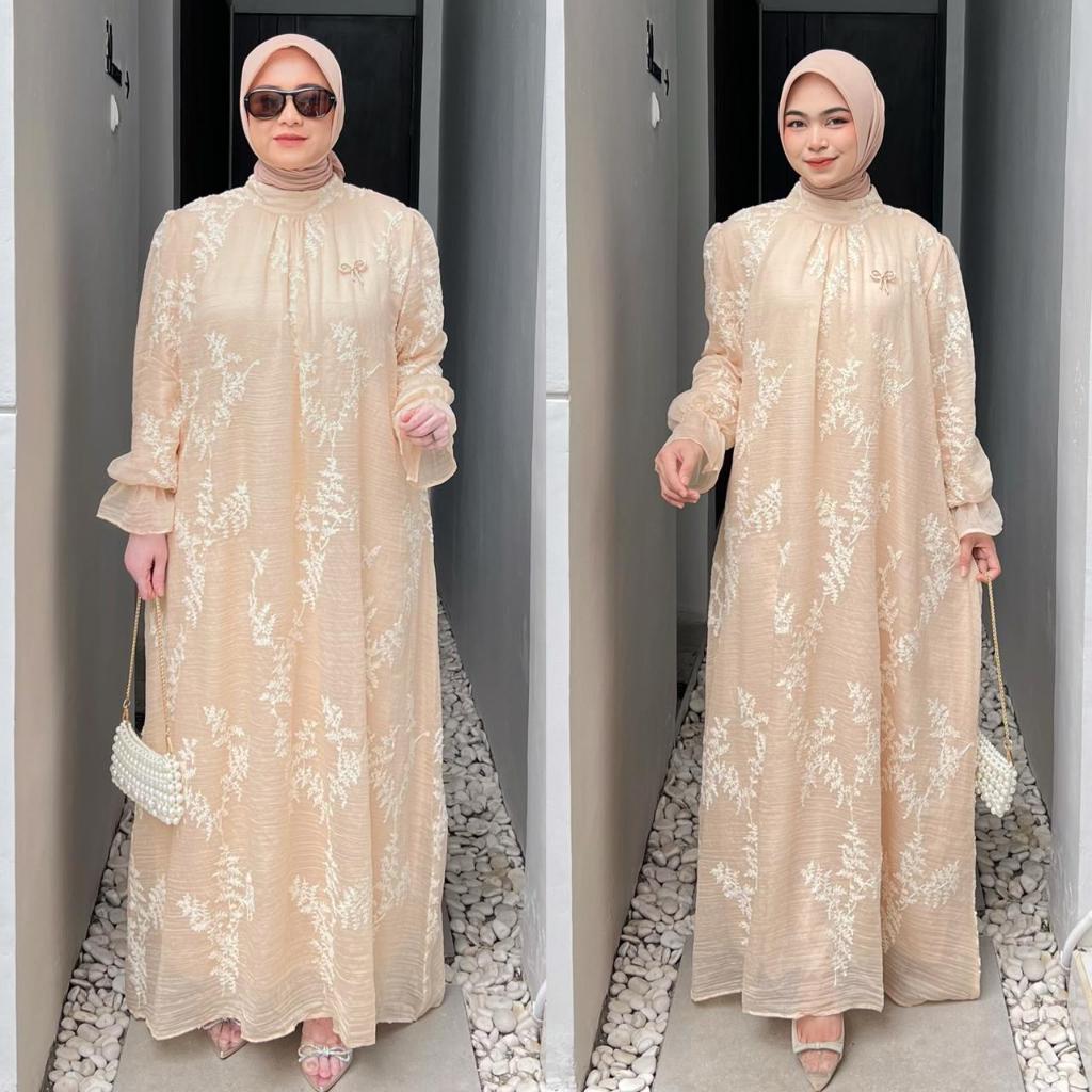 dress bordir/gamis bordir/dress prada/bordir