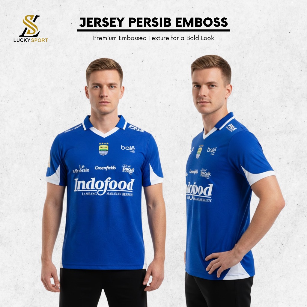 Jersey Emboss Persib Home Away Persib Day Jersey Olahraga Bola Futsal Pria dan Wanita