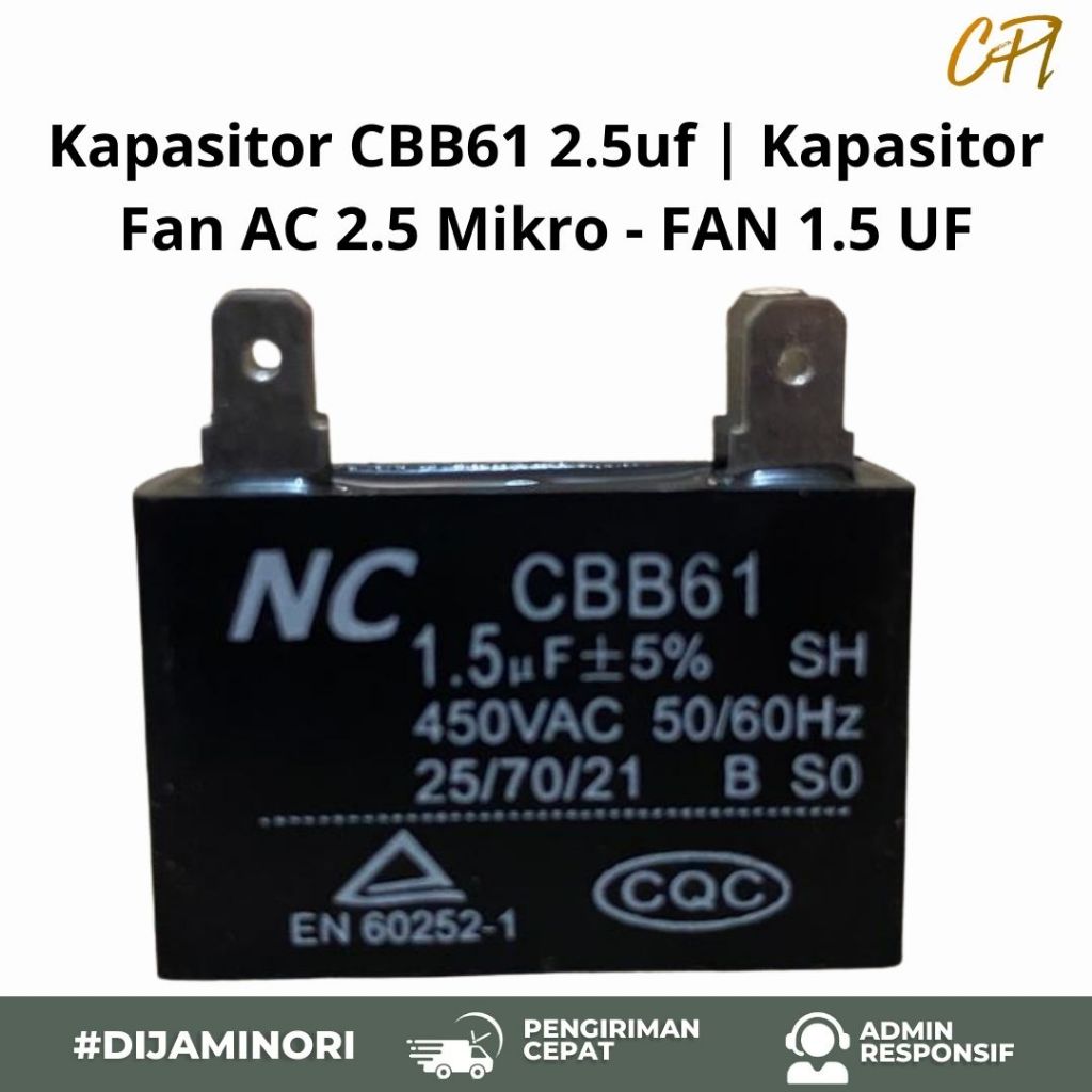 Kapasitor CBB61 2.5uf | Kapasitor Fan AC 2.5 Mikro - FAN 1.5 UF