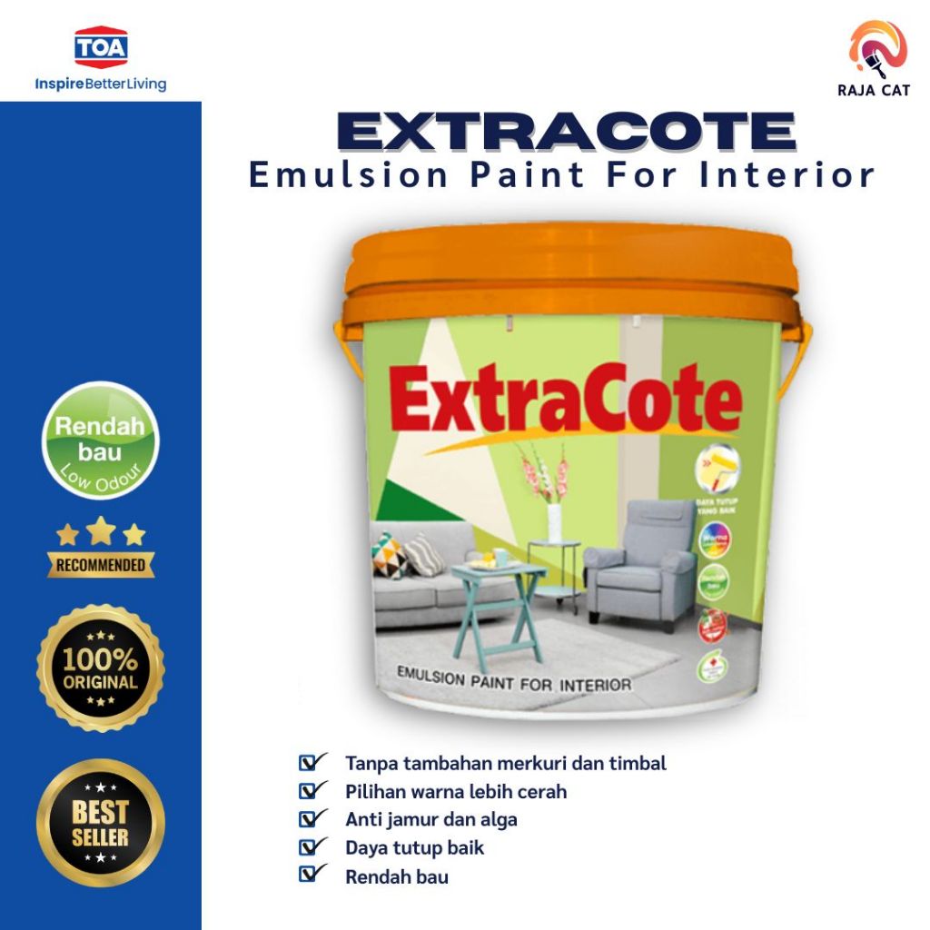 Cat Interior TOA Extracote 5kg Untuk Aplikasi Interior