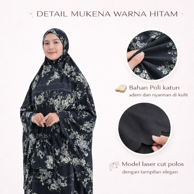 Mukena Dewasa Polos Katun Premium | Traveling