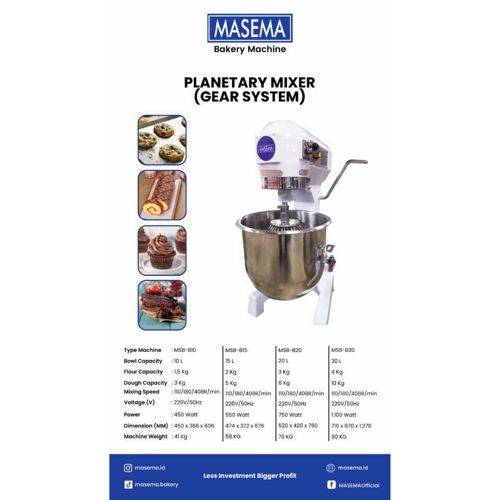 MASEMA PLANETARY MIXER 20 L (MSB-B20)