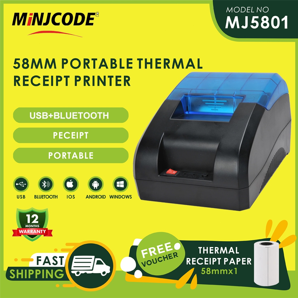 Printer Thermal POS 58mm Bluetooth USB – Mesin Cetak Struk Kasir