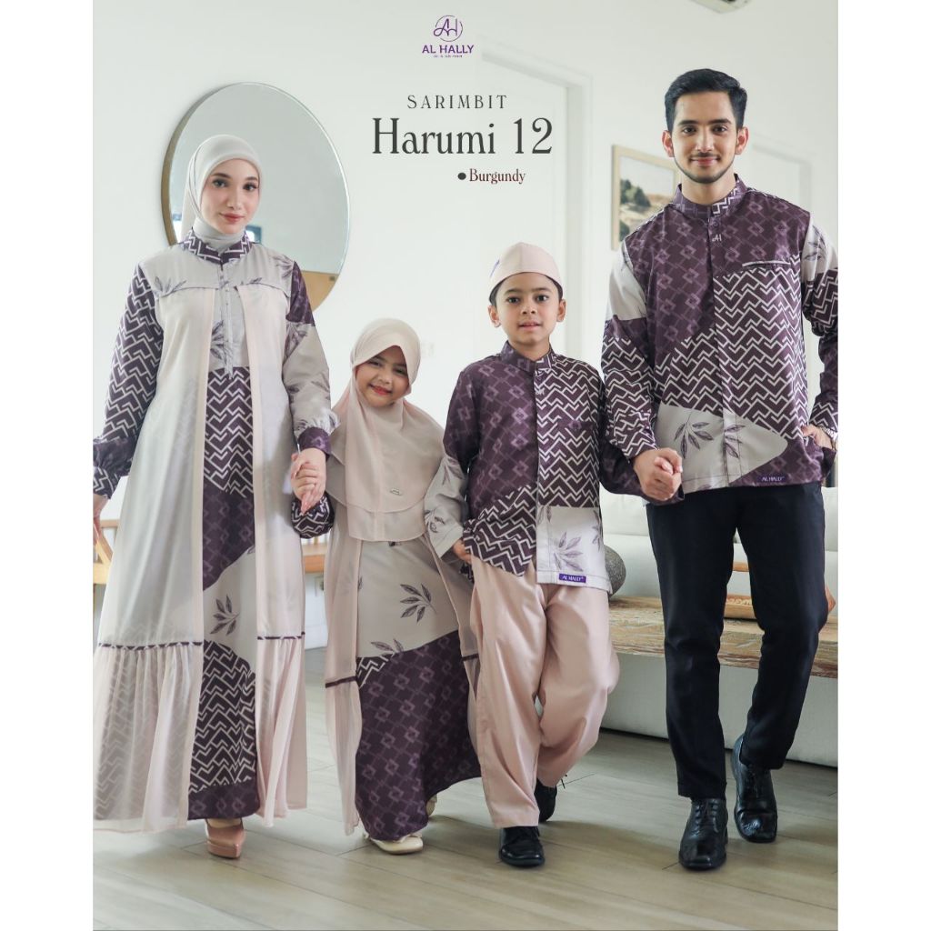 Sarimbit Alhally Harumi 12 Burgundy Dobby