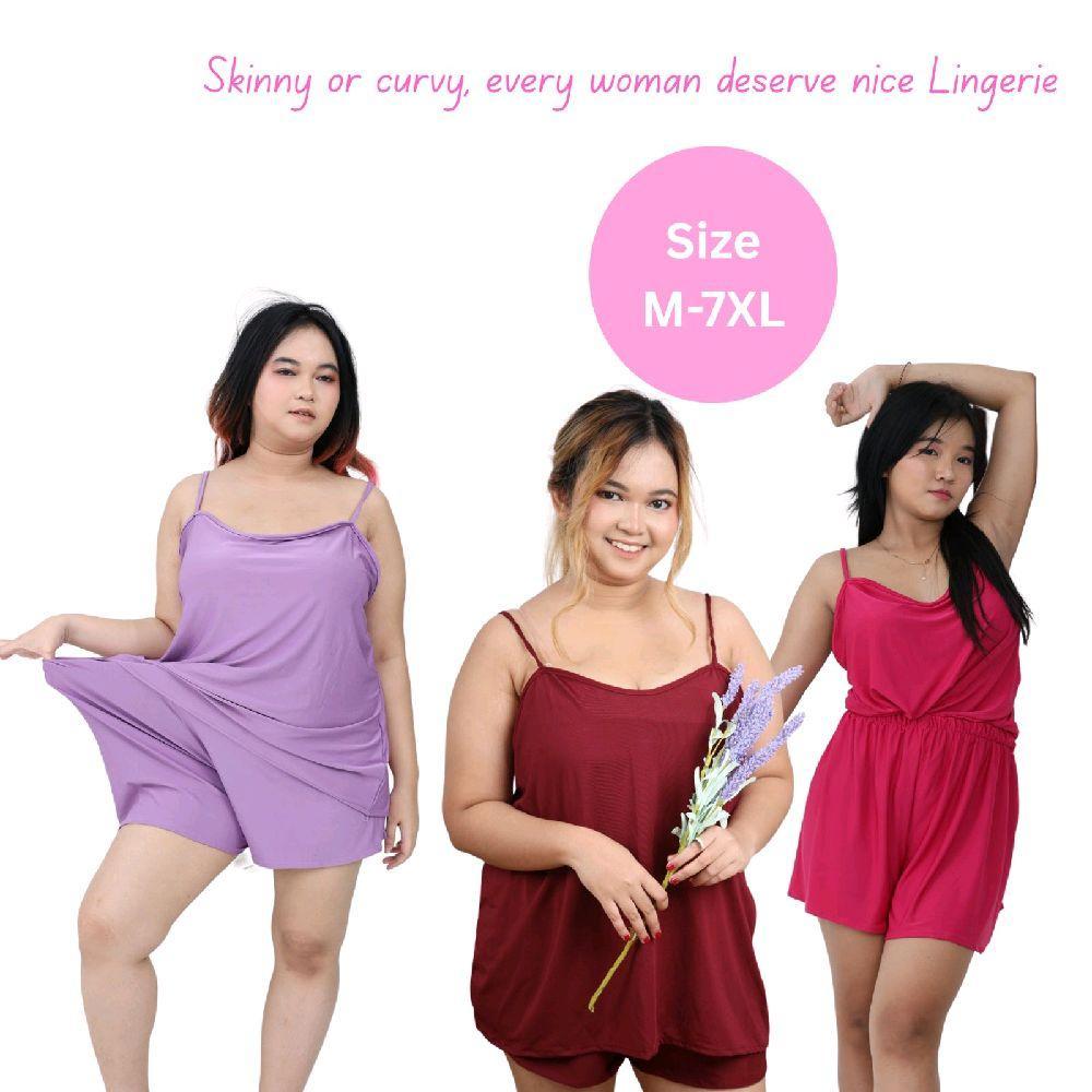 Baju tidur wanita setelan sexy jumbo bahan spandek