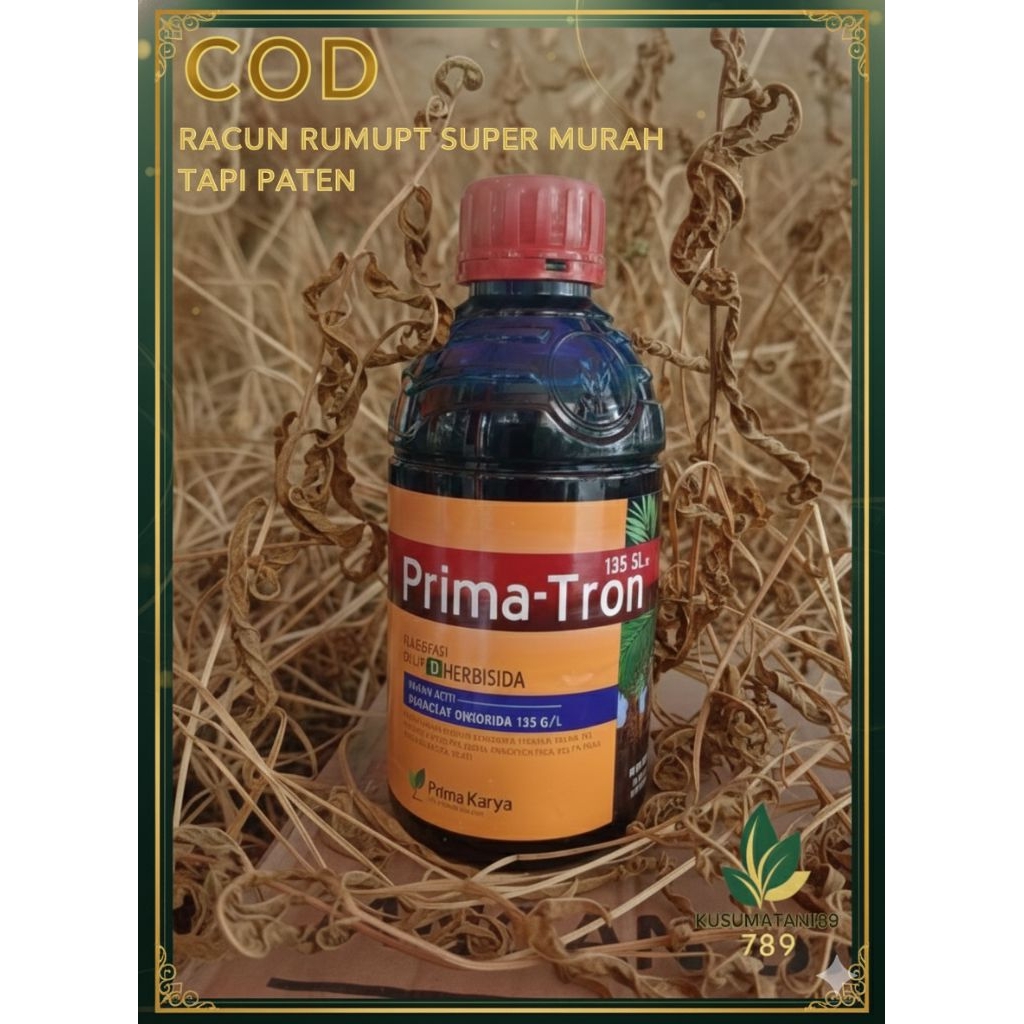 PROMO Racun Rumput Super Murah PRIMA TRON Herbisida Kontak Reaksi Cepat, Gulma Kering Seketika Bayar