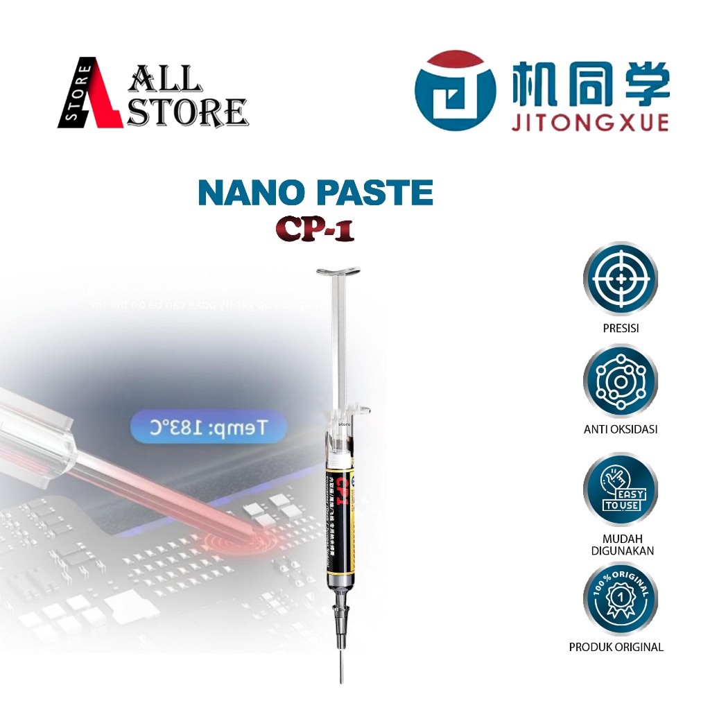 JITONGXUE CP-1 NANO SOLDER PASTE ORIGINAL SERVIS HP - TIMAH PASTA JITONGXUE CP-1 NANO FLUX IC ORIGIN