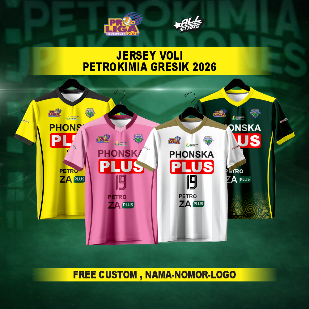 Jersey Voli Petrokimia Gresik 2026 Free Custom Dri-Fit